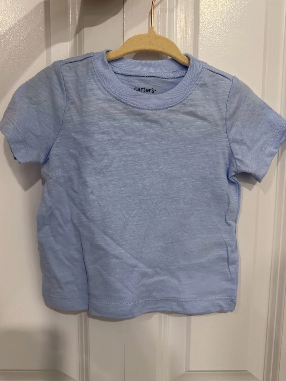 Carter's 3 pc Cream and Light Blue Striped Overall Set